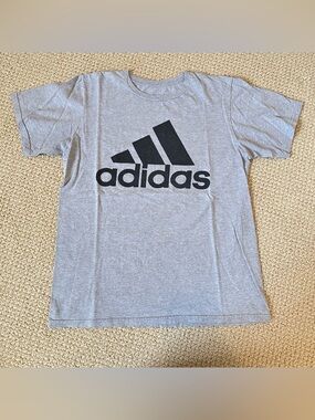 adidas Gray Tee with Black Logo - Short Sleeve